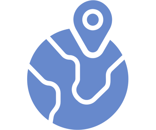 Nationwide Presence A blue icon of a globe with a location pin on top, symbolizing global positioning or navigation.