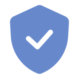i4 A blue shield icon with a checkmark in the center, symbolizing security or verification.